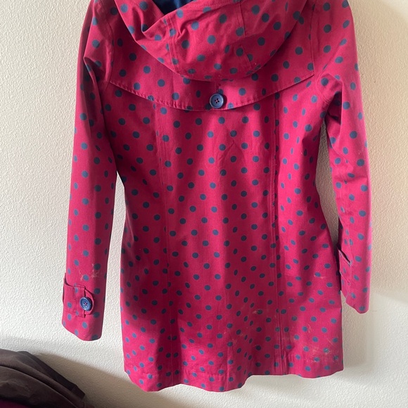 Hatley Blue and Red Polka Dot Coat - Picture 2 of 7